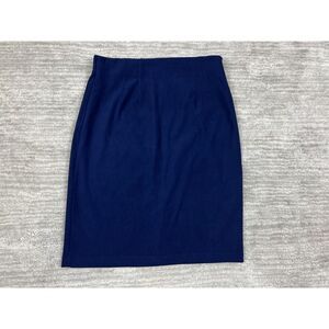 KC Spencer Skirt Womens 8‎ Blue Knee Length Made in USA Pleated Pencil
